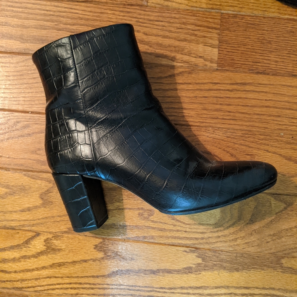 Sezane | Shoes | Sezane Lea Boots In Black Crocodile